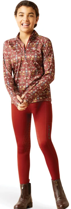Kids ARIAT-APPAREL Ariat® Kids’ Lowell Quarter-Zip Print Base Layer 2.0