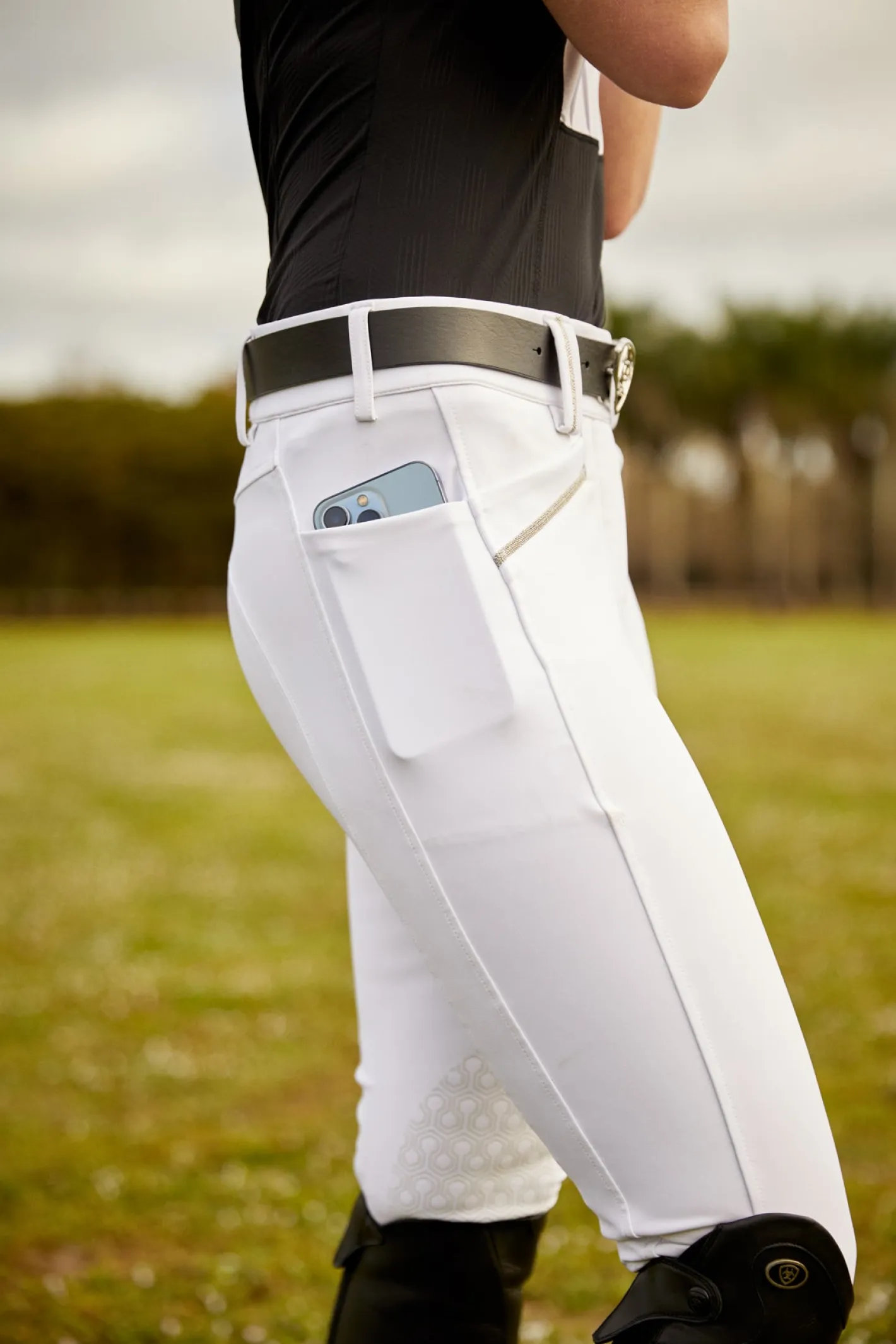 ARIAT-APPAREL Ariat® Ladies’ Tri Factor Grace Knee-Patch Breech