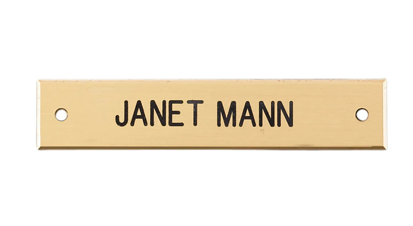 DOVER DROPSHIP Beveled Edge Saddle Nameplate