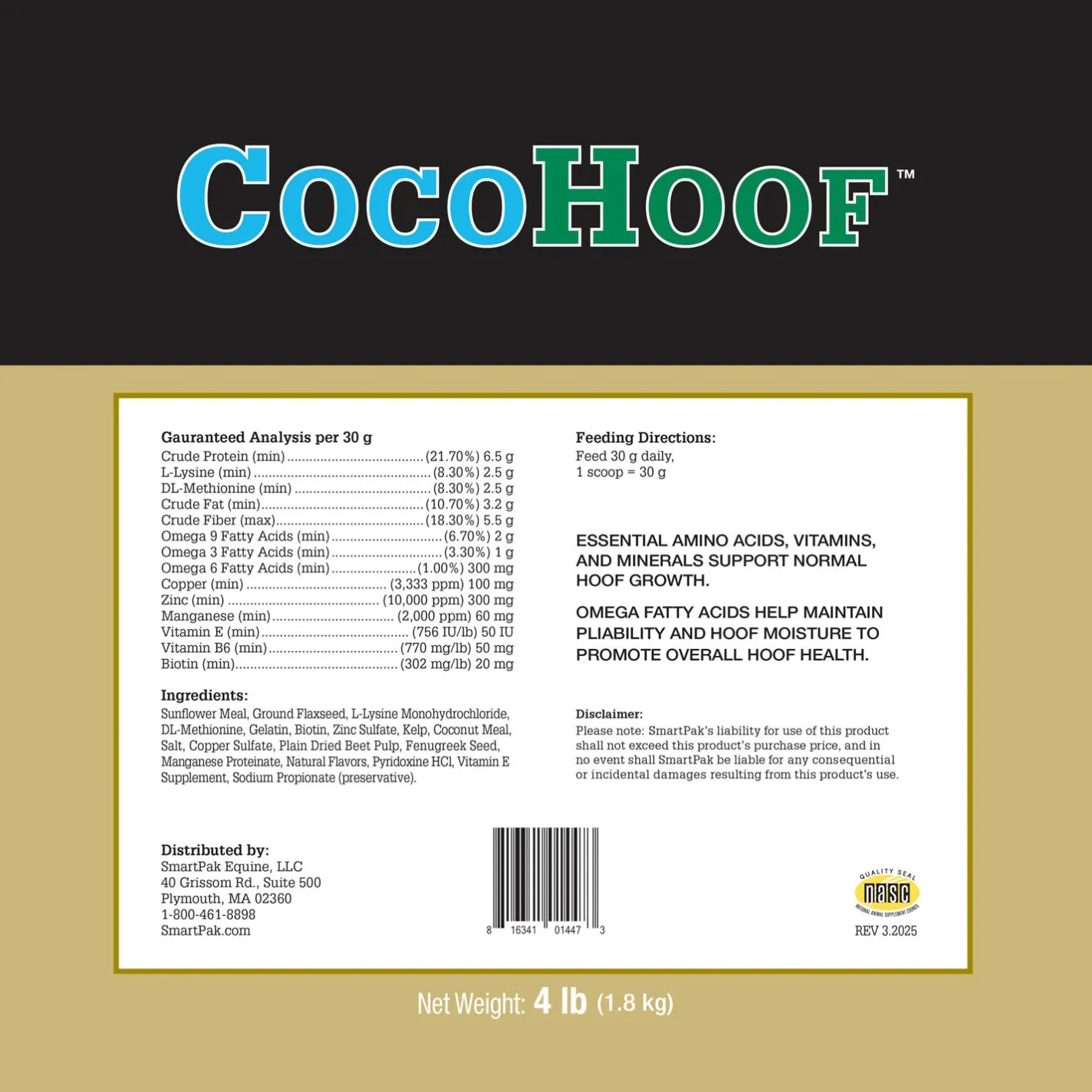 SMARTPAK CocoHoof™ Pellets by SmartEquine™ - 4 lbs