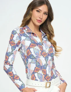 DANCING EQUESTRIAN Spring Butterfly Long Sleeve Shirt