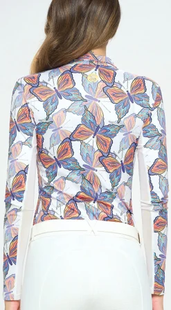 DANCING EQUESTRIAN Spring Butterfly Long Sleeve Shirt