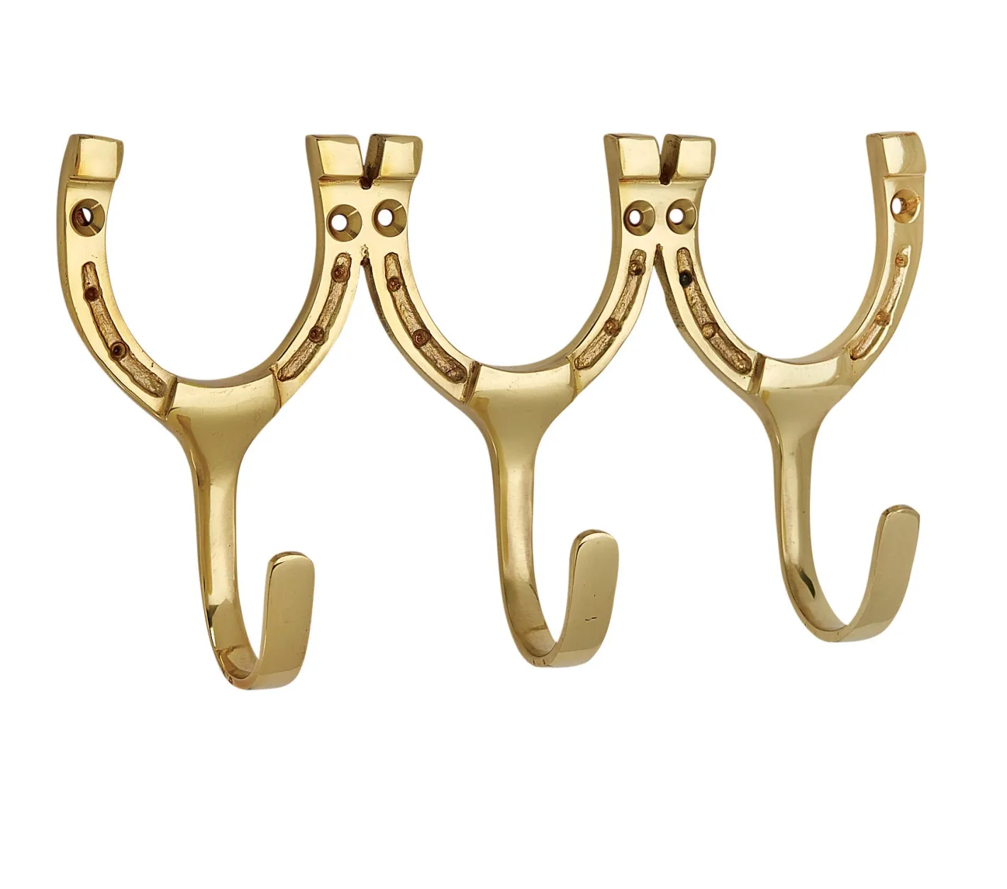 BURLINGHAM-BRASS DS Triple Horseshoe Hook