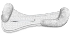 WORLD EQUSTRN BRNDS E.A. Mattes Platinum EWWA Sheepskin Dressage Half Pad with Rear Trim