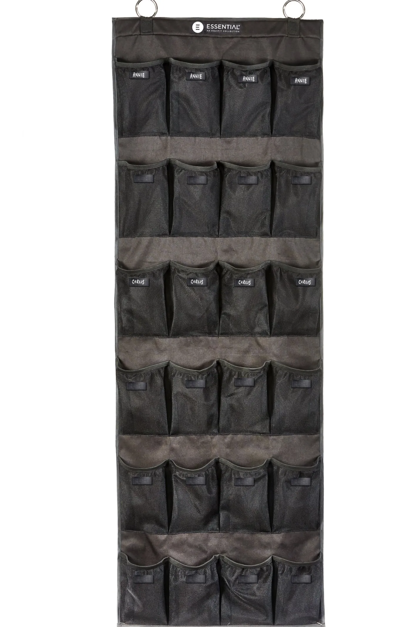 EQUIFIT ® Essential Hanging 24-Pocket Horse Boot Organizer with ID Patches