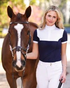 EQUISITE Genevieve Short-Sleeve Show Shirt