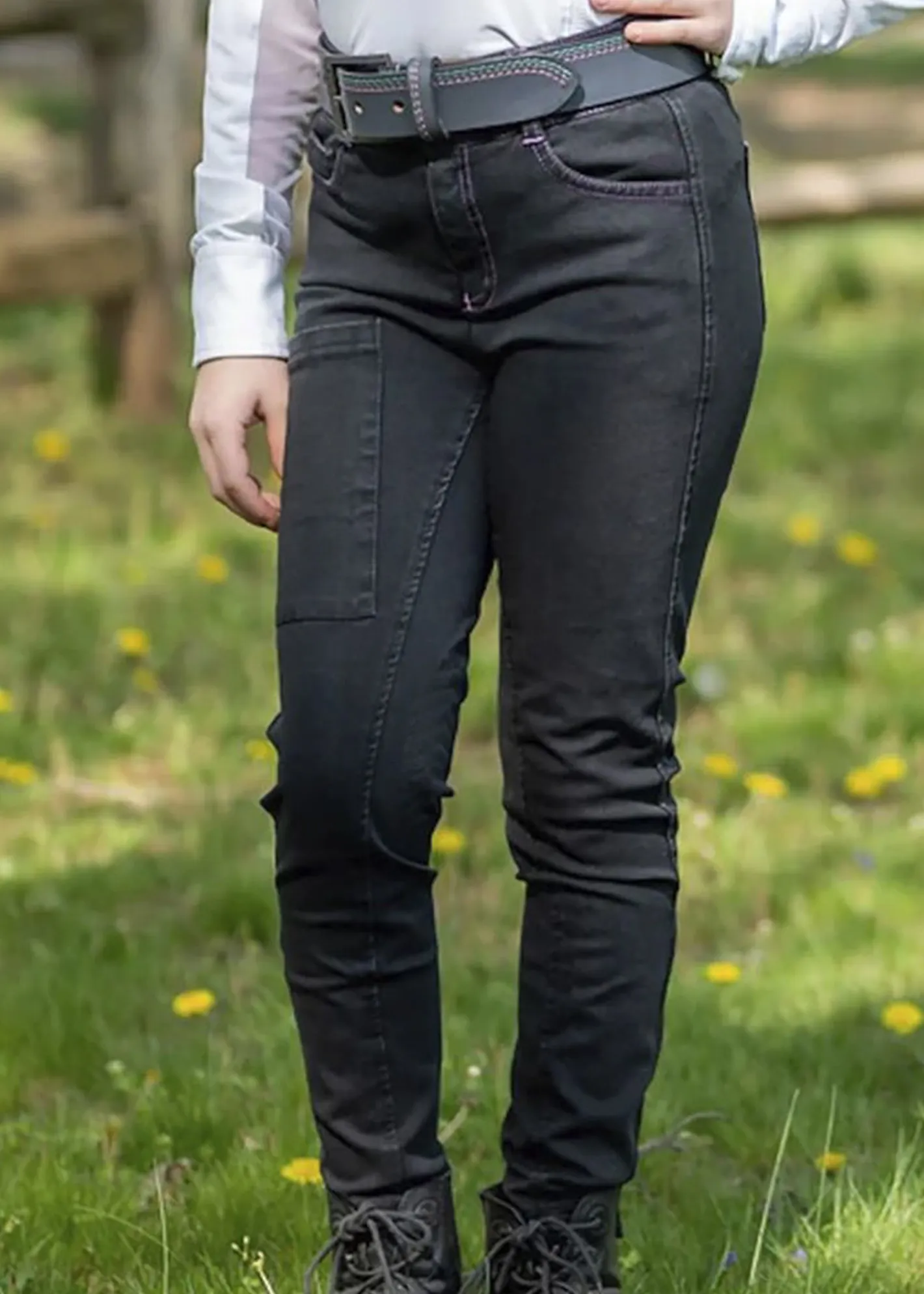 Kids FITS RIDING FITS® Girls’ Denim Tread Knee-Patch Breech