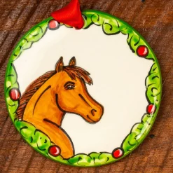 THE NOLA WATKINS COL Hand-Painted Horse Wreath Ornament