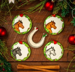 THE NOLA WATKINS COL Hand-Painted Horse Wreath Ornament