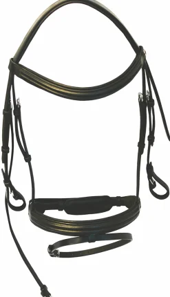 JPC EQUESTRIAN Henri De Rivel Padded Raised Dressage Bridle with Jawband Crank And Flash With Web Reins