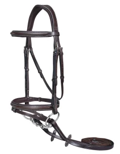 JPC EQUESTRIAN Henri de Rivel Pro Plain Raised Bridle with Flash & Rubber Reins