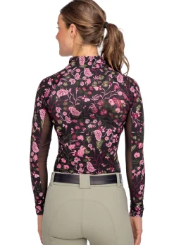KASTEL DENMARK Ladies’ Quarter-Zip Modern Begonias Long-Sleeve Shirt - "Briar"