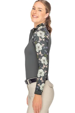 KASTEL DENMARK Ladies’ Sondra Quarter-Zip Long-Sleeve Raglan Shirt