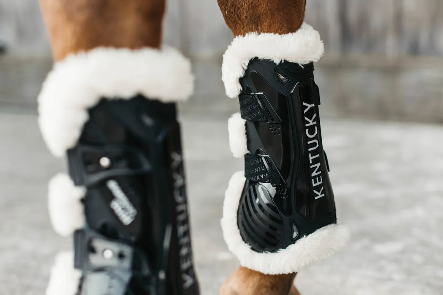 KENTUCKY HORSEWEAR Vegan Sheepskin Elastic Tendon Boots with Bamboo