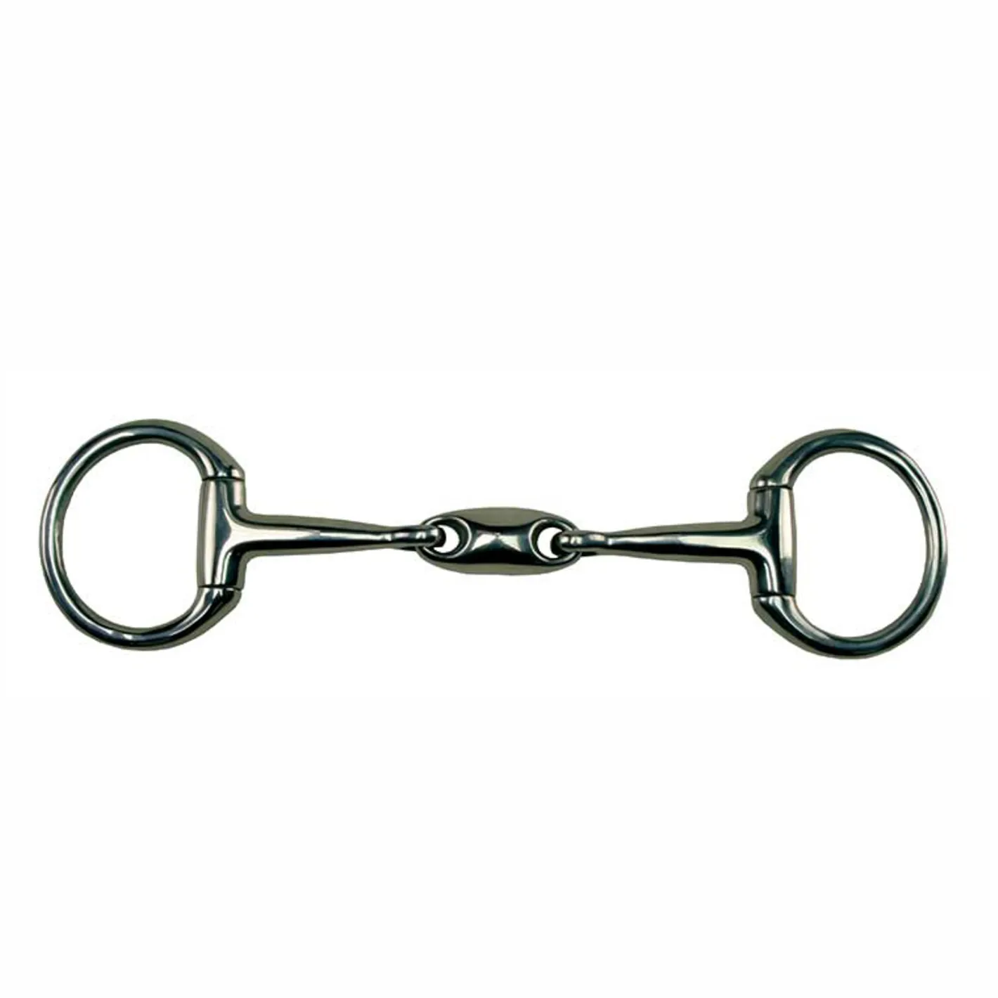 PARTRADE Metalab Double-Jointed Bradoon with Oval Link Eggbutt Snaffle-14mm