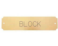 CRW Notched Brass Stall Plate - 1 or 2 lines