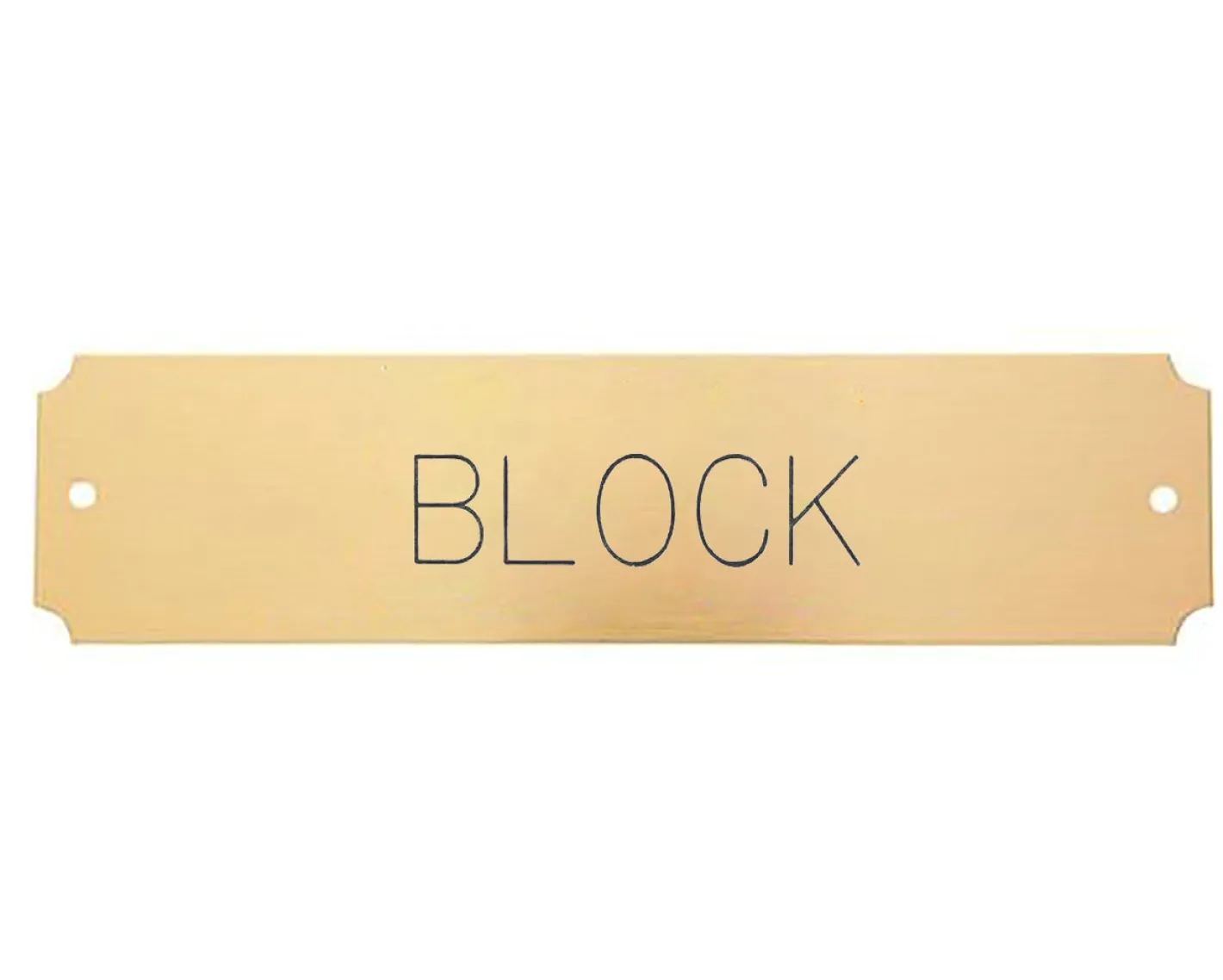 CRW Notched Brass Stall Plate - 1 or 2 lines