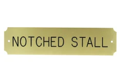 CRW Notched Brass Stall Plate - 1 or 2 lines