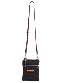 PERRIS LEATHER Perri’s® Champion Crossbody Bag with Leather Accents and Nameplate