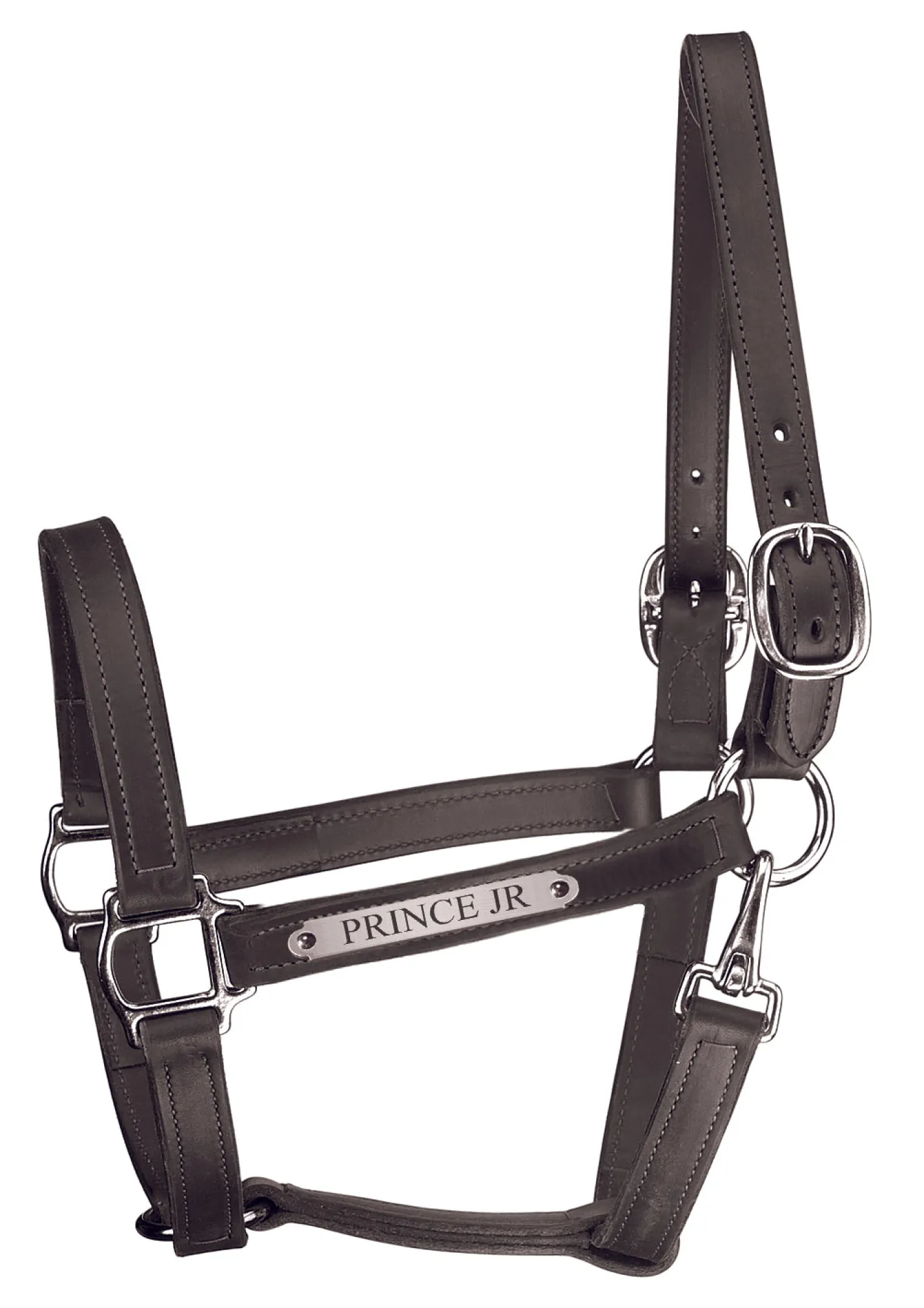 PERRIS LEATHER Perri’s® Track Style Leather Turnout Halter with Snap Throat and Nameplate
