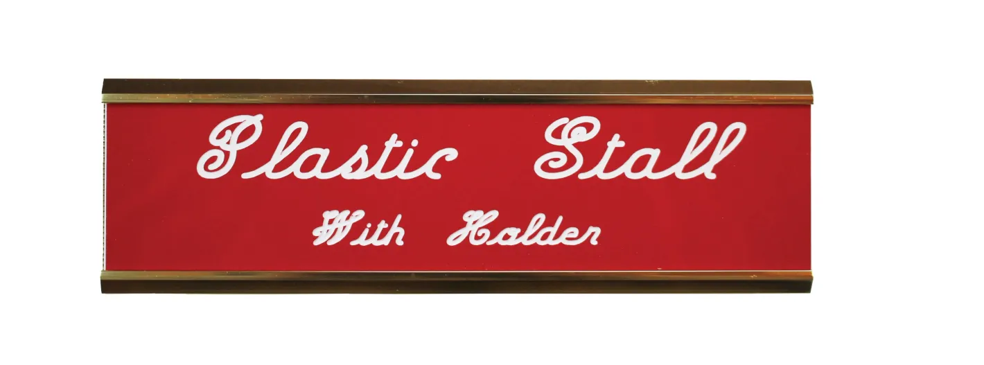 DOVER DROPSHIP Plastic Stall Plate with Holder - 3 lines