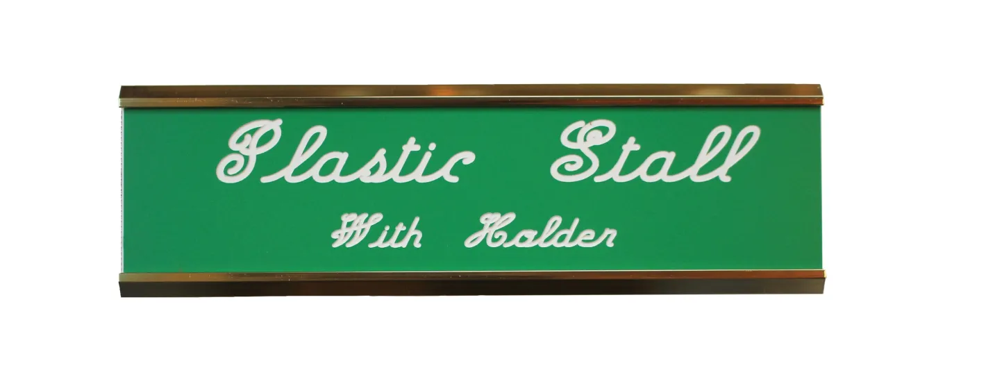 DOVER DROPSHIP Plastic Stall Plate with Holder - 2 lines