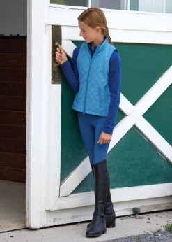 Kids KARAN LETEX Riding Sport™ Kids’ Winter Knee-Patch Tech Tight