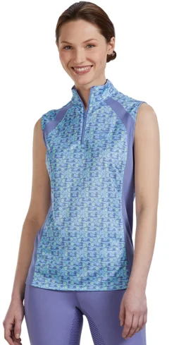 KIRSCH Riding Sport™ Ladies’ Airflow Quarter-Zip Print Sleeveless Shirt