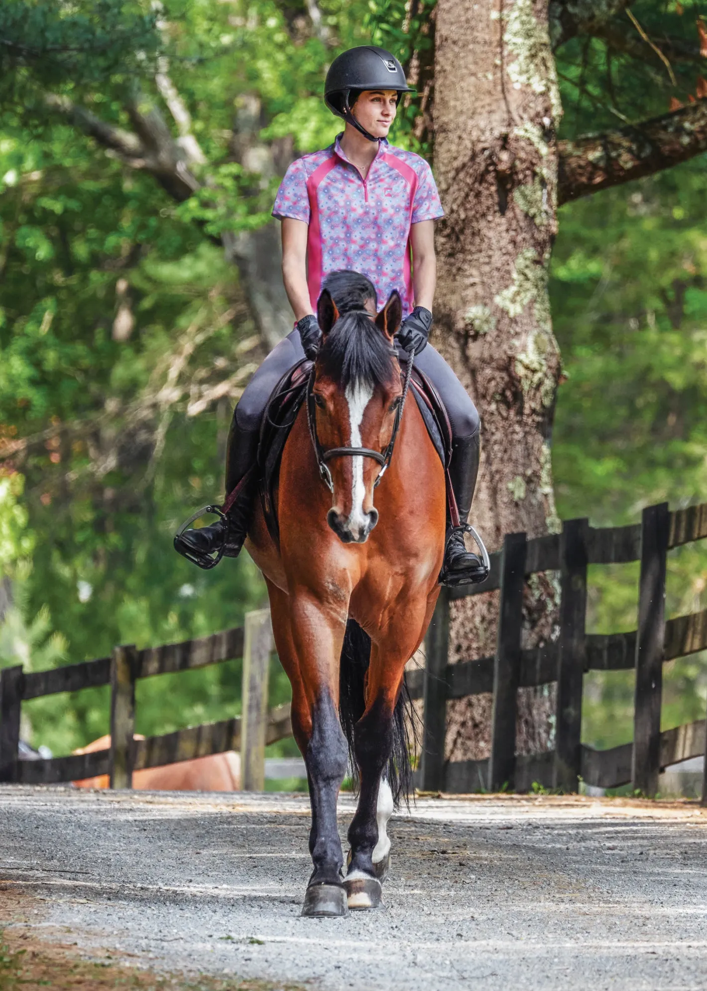 KIRSCH Riding Sport™ Ladies’ Airflow Quarter-Zip Print Short Sleeve Shirt