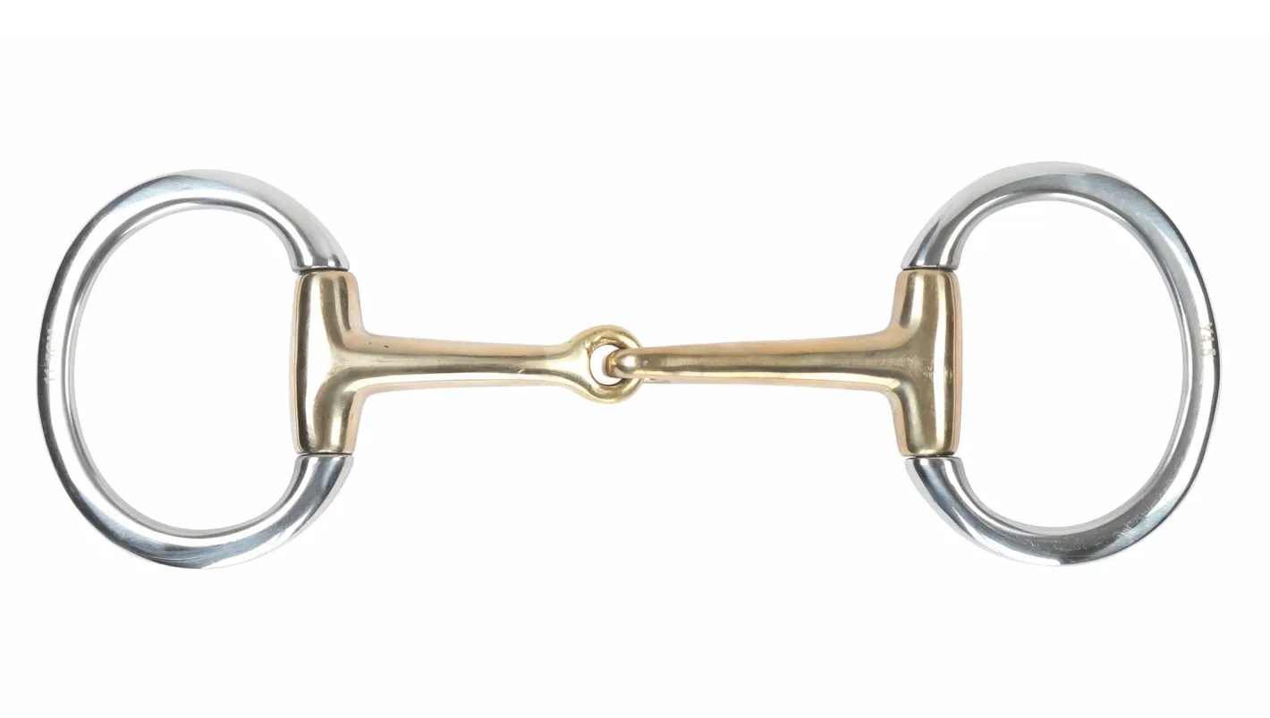 SHIRES EQUESTRIAN Shires Brass Alloy Flat Ring Jointed Eggbutt Bit