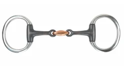 SHIRES EQUESTRIAN Shires Sweet Iron Flat Ring Eggbutt Bit with Lozenge