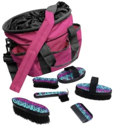 SHILOH STABLES TACK Showman® Navajo Print Grooming Kit with Nylon Cordura® Tote Bag