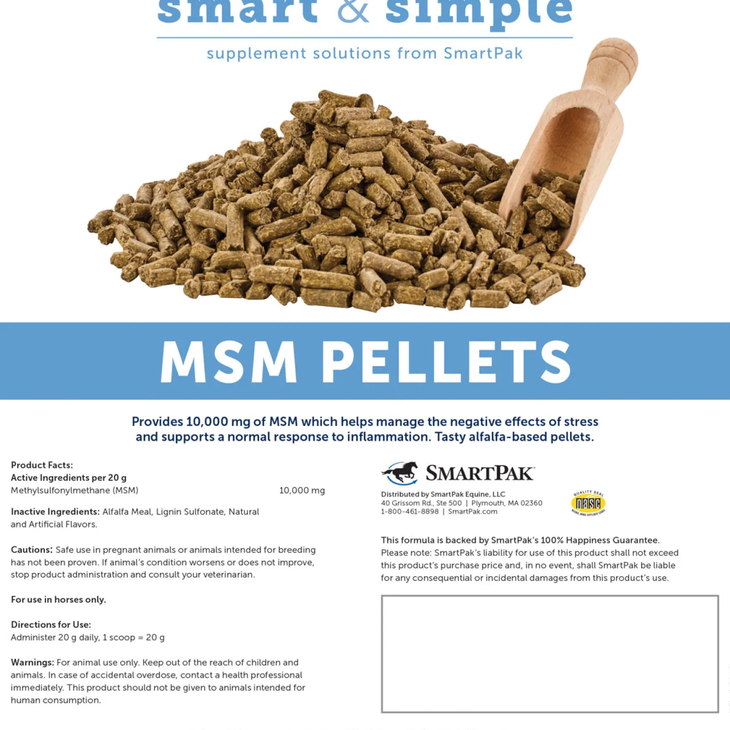 SMARTPAK SmartEquine™ Smart & Simple® MSM Pellets - 5 lbs.