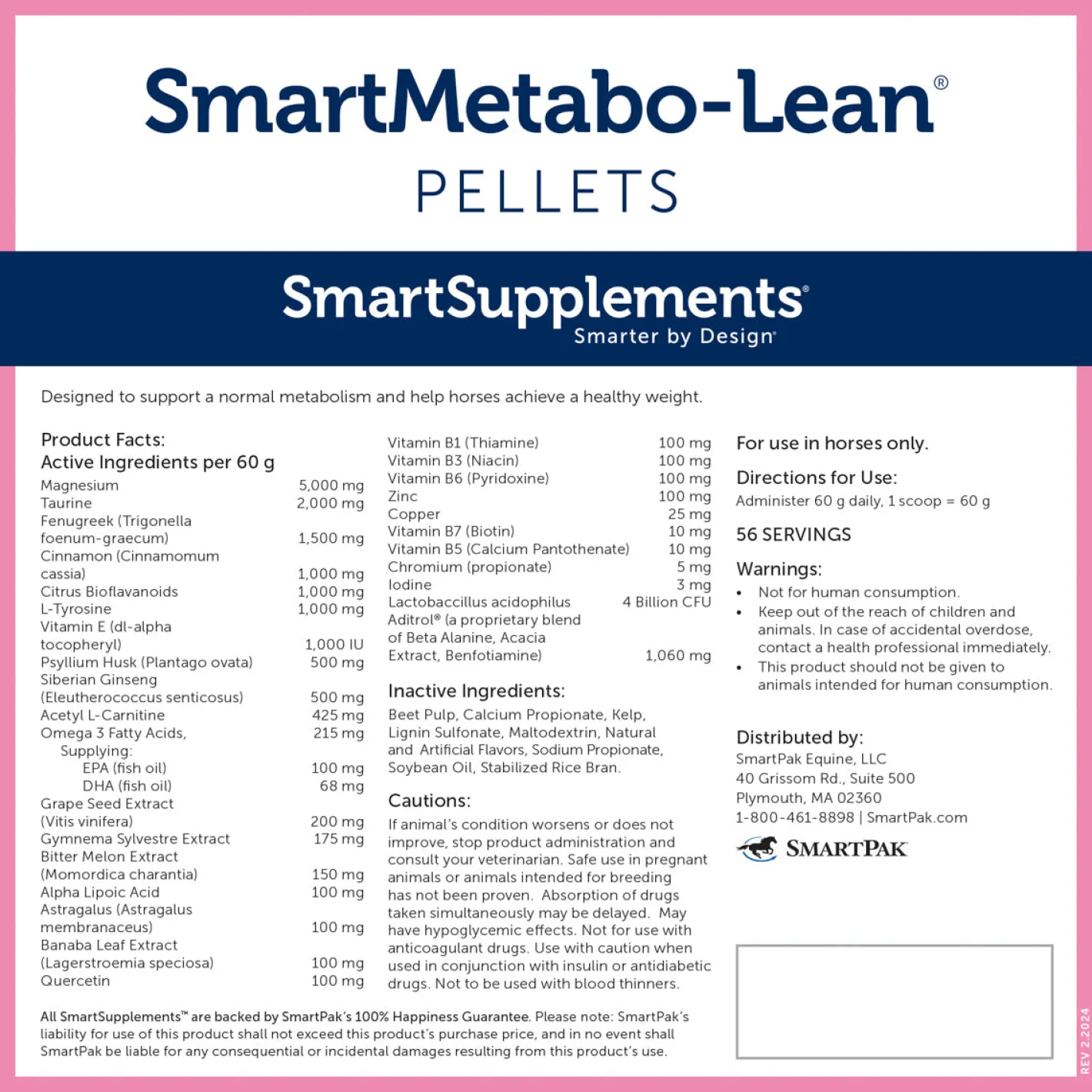 SMARTPAK SmartEquine™ SmartMetabo-Lean® Pellets - 7.5 lbs.