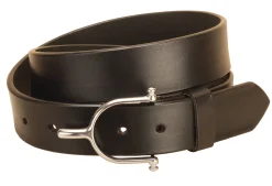 TORY LEATHER 1 1/2" Belt with Solid Brass Spur Buckle