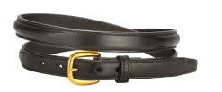 TORY LEATHER 3/4" Raised Belt with Brass Buckle & Nameplate Space