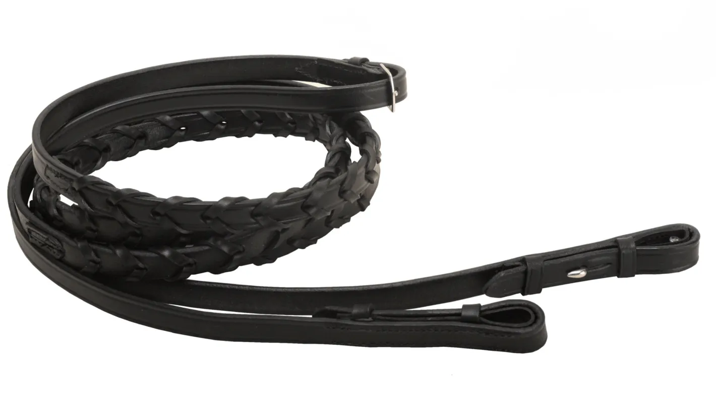 TORY LEATHER Company 5/8" x 72" Laced Reins with Hook Stud Ends