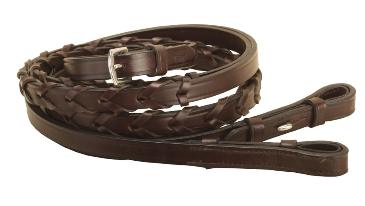 TORY LEATHER Company 5/8" x 72" Laced Reins with Hook Stud Ends