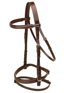 TORY LEATHER Company Deluxe Padded Dressage Bridle with Buckle Bit Ends
