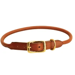 TORY LEATHER Rolled Leather Dog Collar