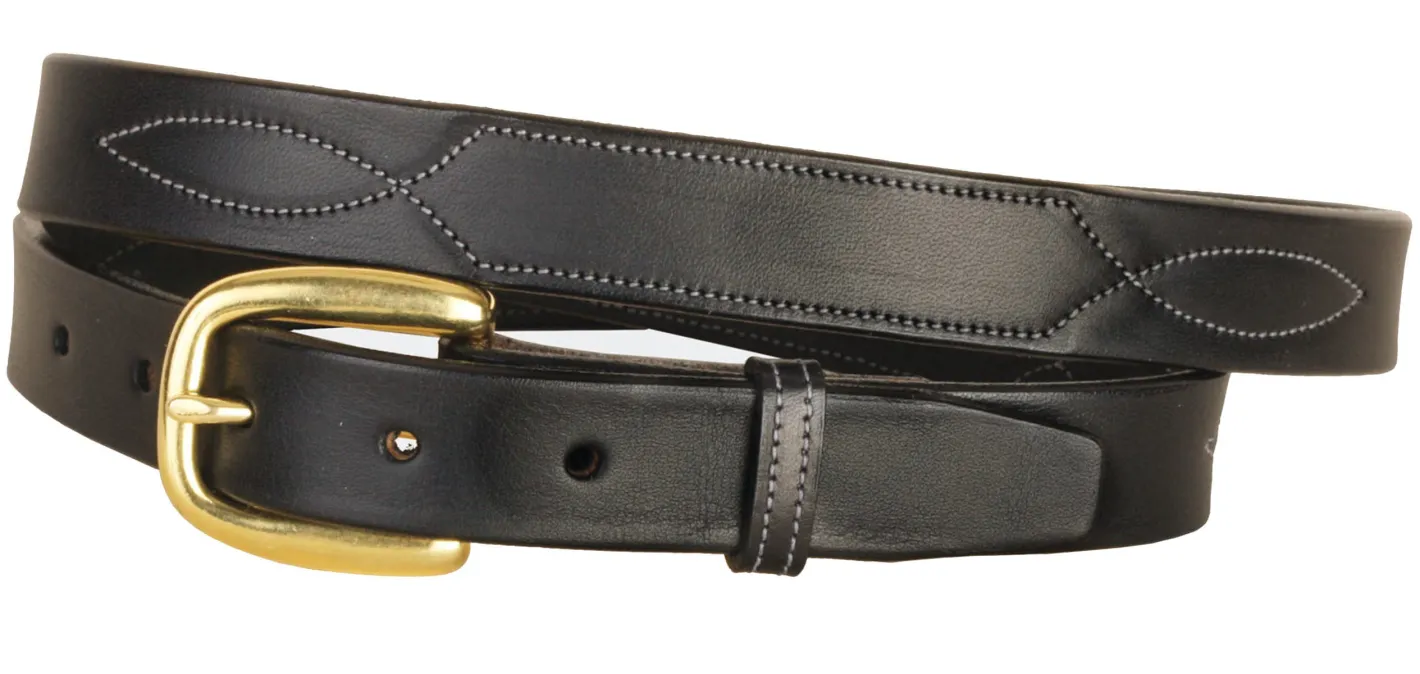 TORY LEATHER Stitched Pattern Belt