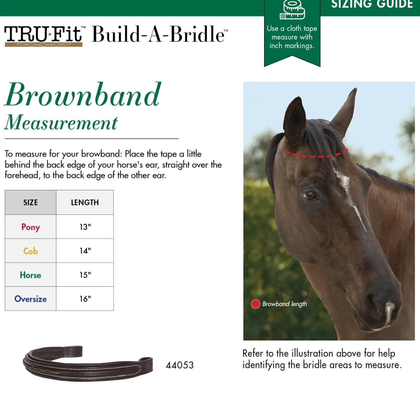 KINGS INTERNATIONAL TRU-Fit™ Build-A-Bridle™ Fancy-Stitched Browband