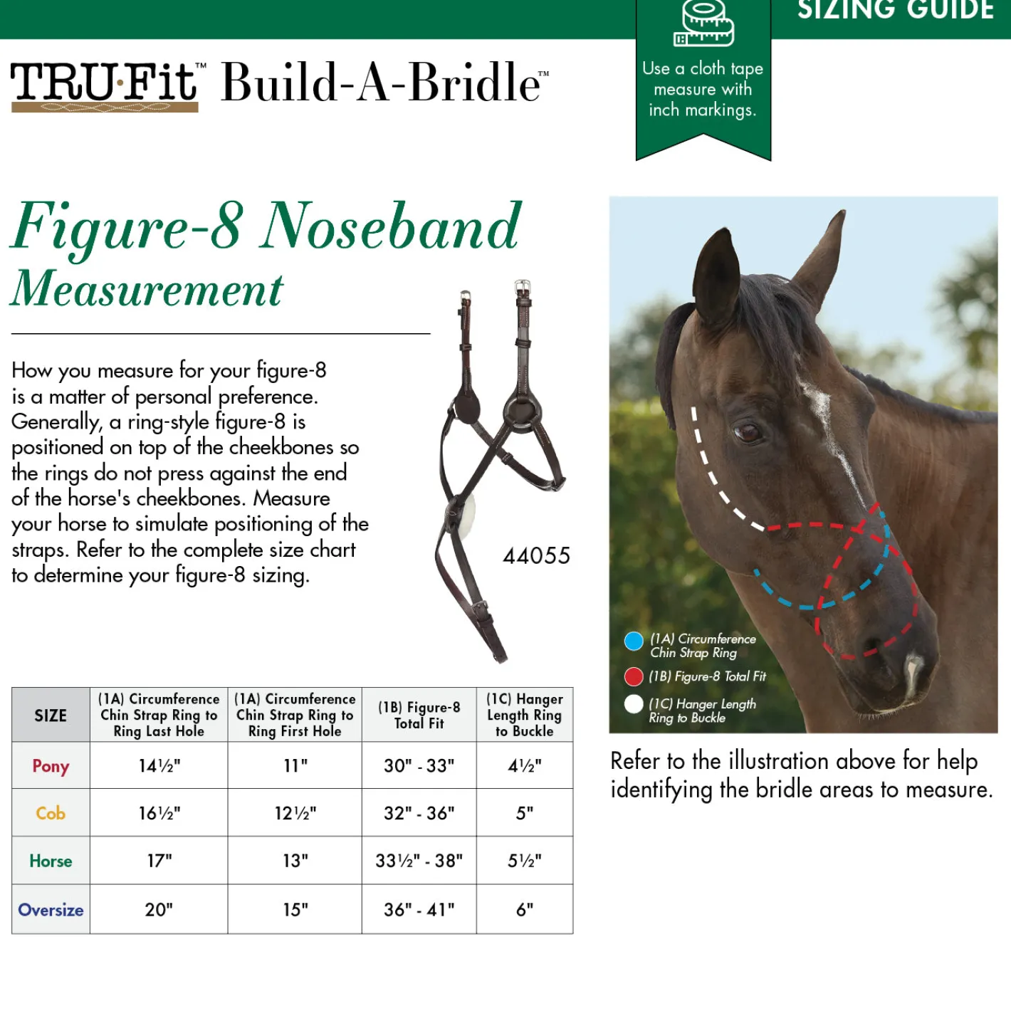 KINGS INTERNATIONAL TRU-Fit™ Build-A-Bridle™ Figure-8 Noseband