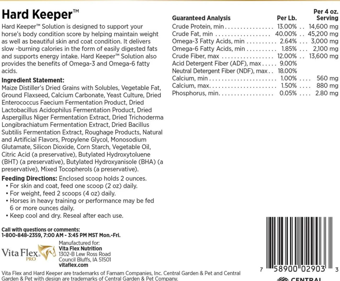 CENTRAL LIFE SCIENCE Vita Flex® Pro Hard Keeper™