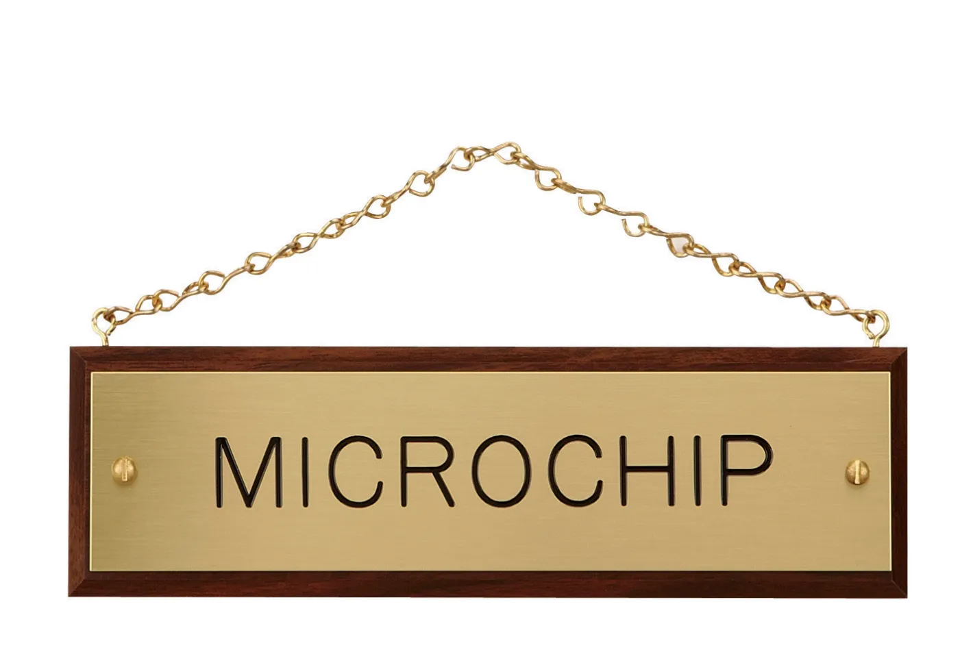 CRW Walnut Plaque with Brass Chain
