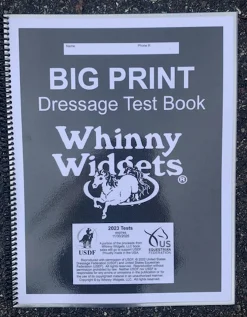 WHINNY WIDGETS ® Big Print Dressage Test Book (2023-2027)