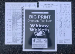 WHINNY WIDGETS ® Big Print Dressage Test Book (2023-2027)